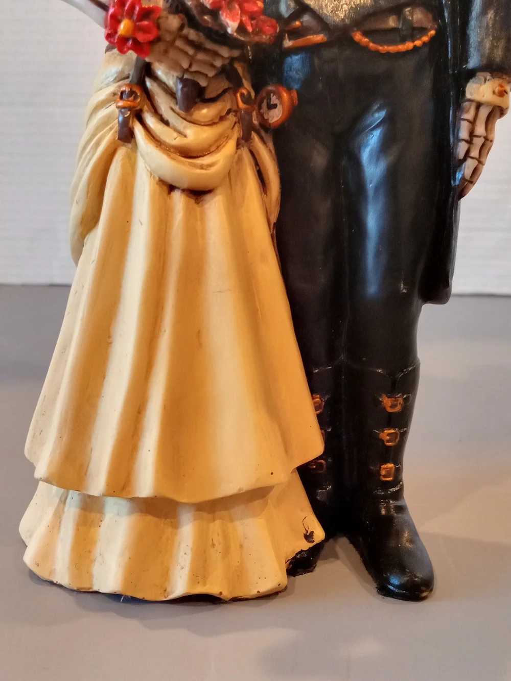 Love Never Dies Socialite Steampunk Skeleton Couple Wedding Figureine